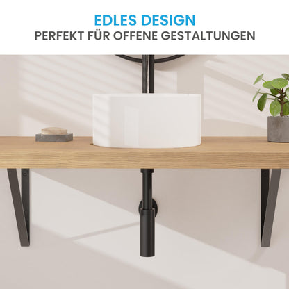 Bächlein Design Siphon Universal für Waschbecken, matt schwarz