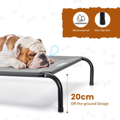 Nobleza Hundeliege Outdoor, erhöhtes Hundebett, Grau, XL, 137x90x20 cm