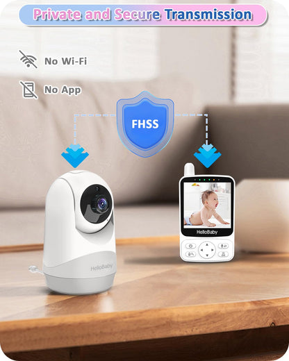 HelloBaby HB6240 Babyphone mit Kamera, Nachtsicht und 2-Wege-Audio