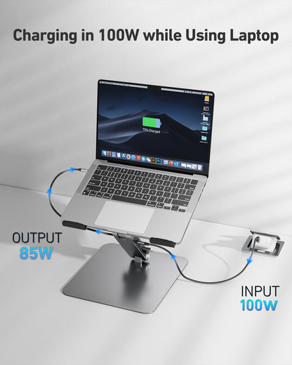 BENFEI Laptop Ständer mit 6-in-1 USB-C Dockingstation, 4K HDMI
