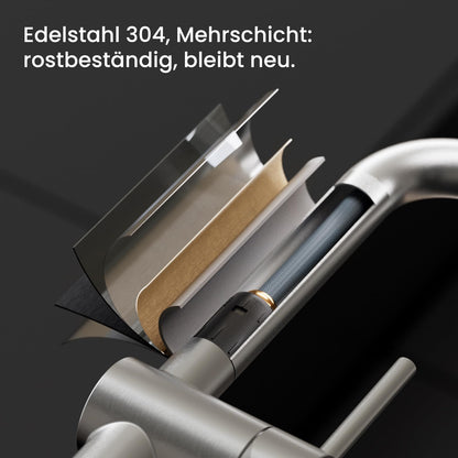 CECIPA Küchenarmatur ausziehbar, 360° Einhebelmischer, Edelstahl