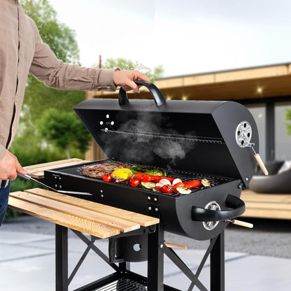 LEHMANN Holzkohlegrill LGACG-1935 Grillwagen mit Deckel und Rädern