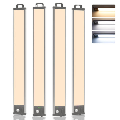 GOODEA LED Unterbauleuchte mit Bewegungssensor, 44,5 cm, 4er Set – längliche Leiste mit Magnetbefestigung