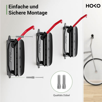 HOKO VELO 30 Fahrrad-Wandhalterung 4er Set schwenkbar bis 30 kg