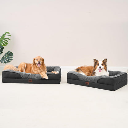 EHEYCIGA Orthopädisches Hundebett Mittel Memory Foam Grau/Schwarz