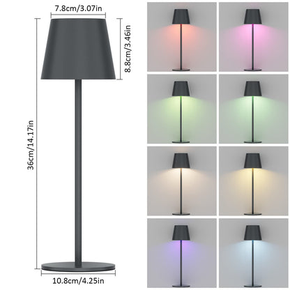 K-Bright LED Akku Tischlampe GT-009RGB, 2er Set, RGB, IP54, Anthrazit