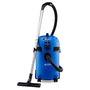Nilfisk Multi II 30L T Nass Trockensauger mit Steckdose, zylindrisch, blau-schwarz. Reinigt Werkstatt, Haus, Garten, Auto.