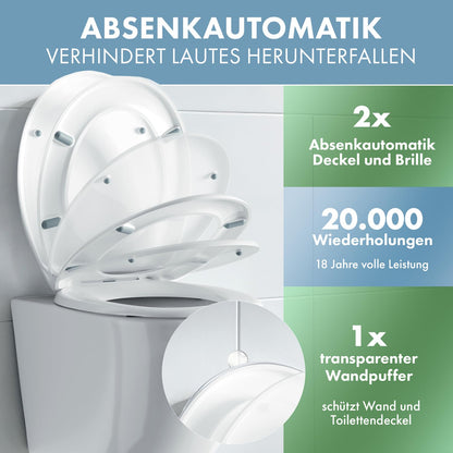 DomuSPA WC-Sitz mit Absenkautomatik, antibakteriell, Quick-Release