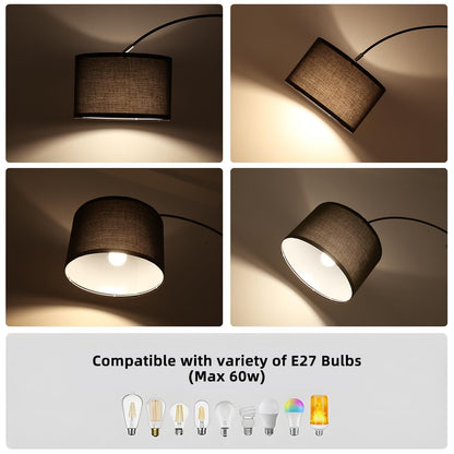 ANTENLICHT LUNA Bogenlampe Stehleuchte – Schwarz 33cm LED