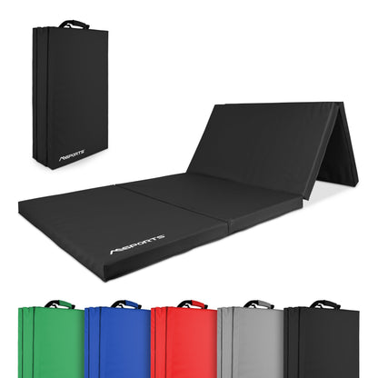 MSPORTS Turnmatte Premium Klappbar - Schwarz 190x80x5 cm. Rechteckige, klappbare Turnmatte, schwarz. Ideal für Bodentraining, Gymnastik.