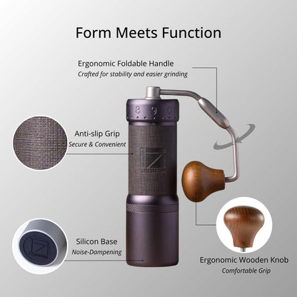 1Zpresso J-Ultra Manuelle Kaffeemühle, Eisen Grau, konisches Mahlwerk