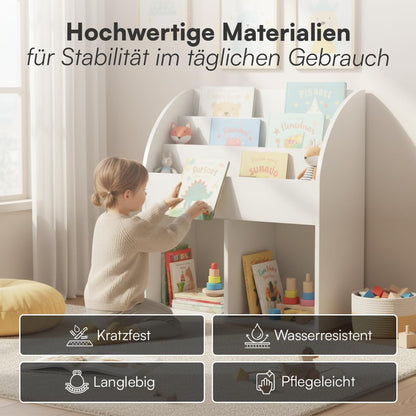 Bellabino Koro Kinder-Bücherregal, 5 Fächer, Holzwerkstoff, weiss