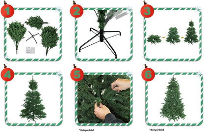 RS Trade Schneebaum Künstlicher Weihnachtsbaum 180cm mit Schnee