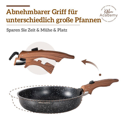 Kitchen Academy Topfset 10-teilig mit abnehmbarem Griff, schwarz