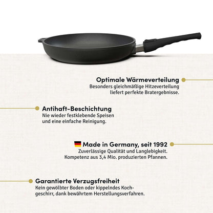 Hoffmann Aluguss Bratpfanne – 24cm, Induktion, beschichtet, abnehmbar