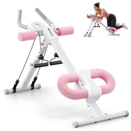 MERACH Bauchtrainer für Zuhause – Multifunktional mit LCD-Monitor. Schwarzes Trainingsgerät mit LCD-Monitor für Bauchmuskeltraining.