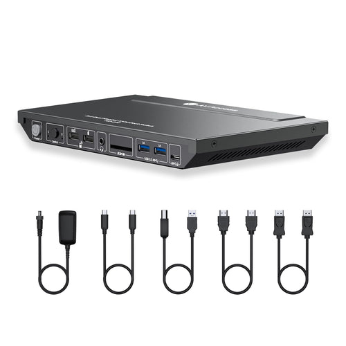 AV Access KVM Dockingstation für 2 Computer – 4K Dual HDMI, 100W PD, schwarz, rechteckig. Schaltet KVM & 4K HDMI für 2 PCs.