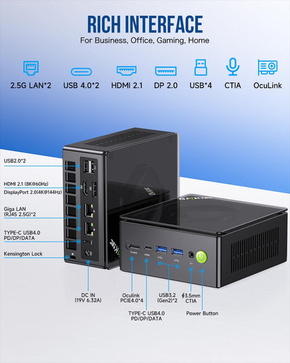 GMKtec K8 Plus Gaming Mini PC - Ryzen 7 8845HS 32GB/1TB