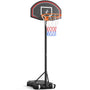 YOLEO Kinder Basketballständer Outdoor - Höhenverstellbar mit Rollen. Rechteckiges Backboard, oranger Ring zum Basketball.