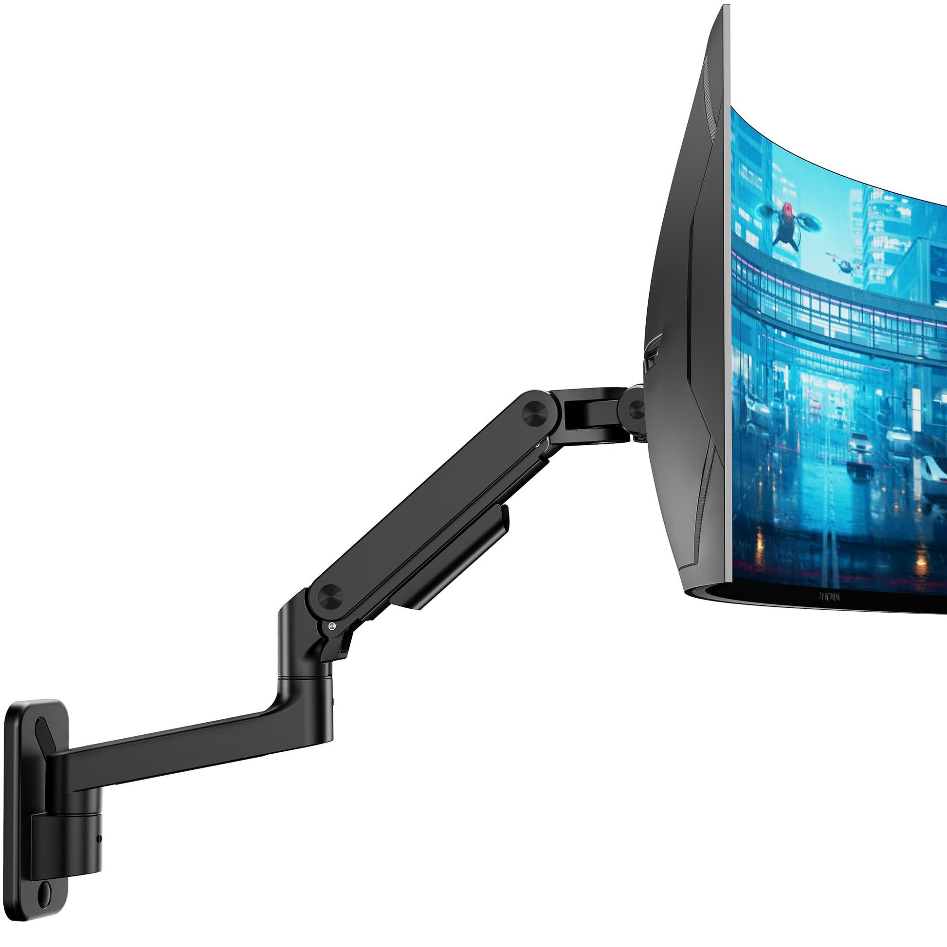 ARES WING Monitor Wandhalterung Heavy Duty 17-49 Zoll - Schwarz. Schwarze, robuste Monitorhalterung für Wandmontage von 17-49 Zoll Bildschirmen.