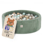 MISIOO Kinder Bällebad Schaumstoff 90x30cm – 200 Bälle. Rundes Bällebad aus Schaumstoff für Kinder zum Spielen.