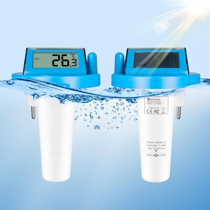 KETOTEK Funk-Poolthermometer Schwimmend Digital mit Solar