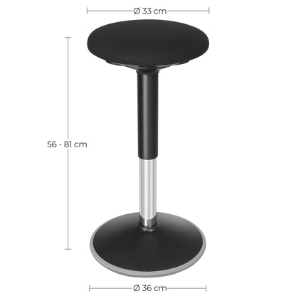 SONGMICS Dynamischer Sitz-Stehhocker OSC05BK – Höhenverstellbar, Schwarz