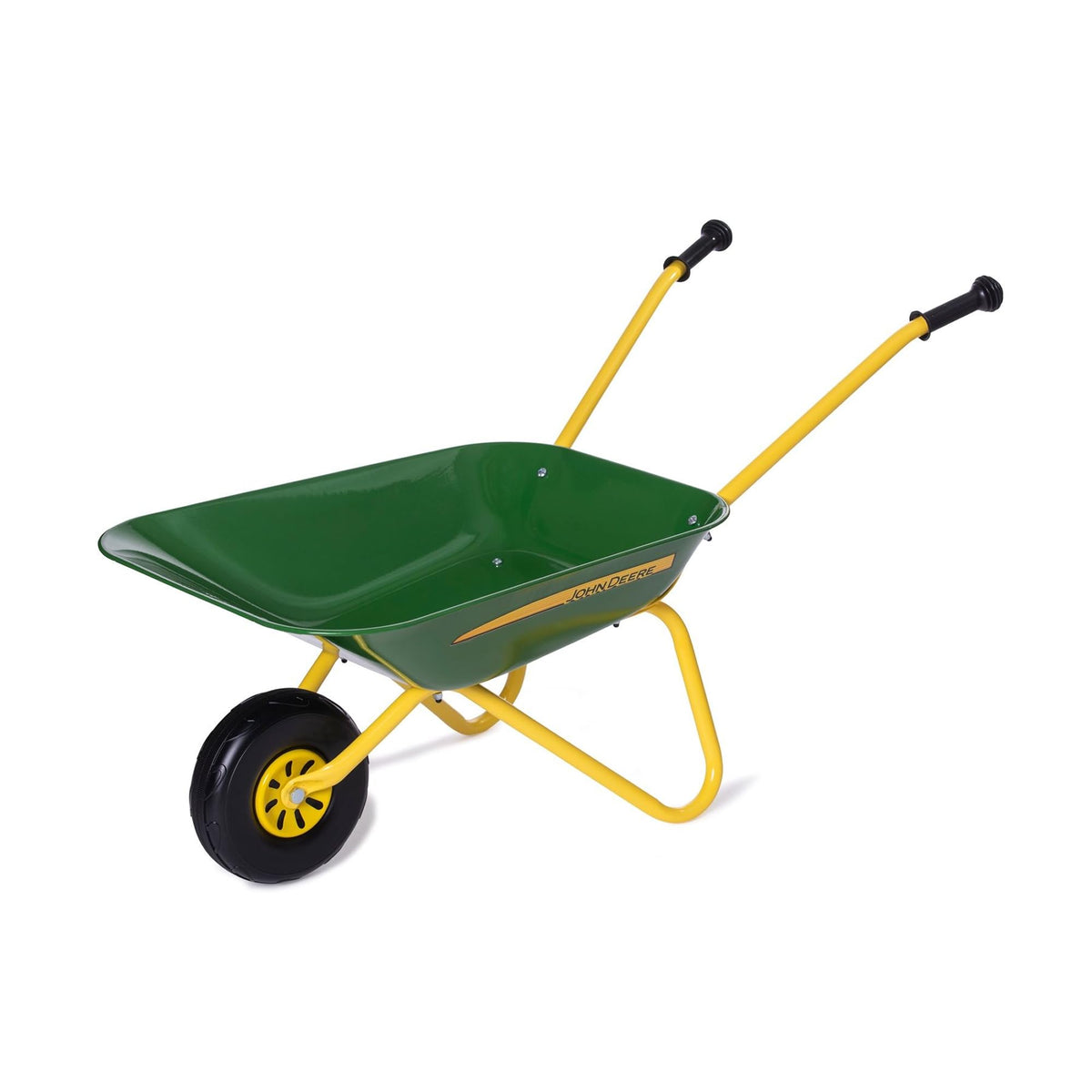 Rolly Toys John Deere Kinderschubkarre mit Metallschüssel, grün, Kunststoffgriffe