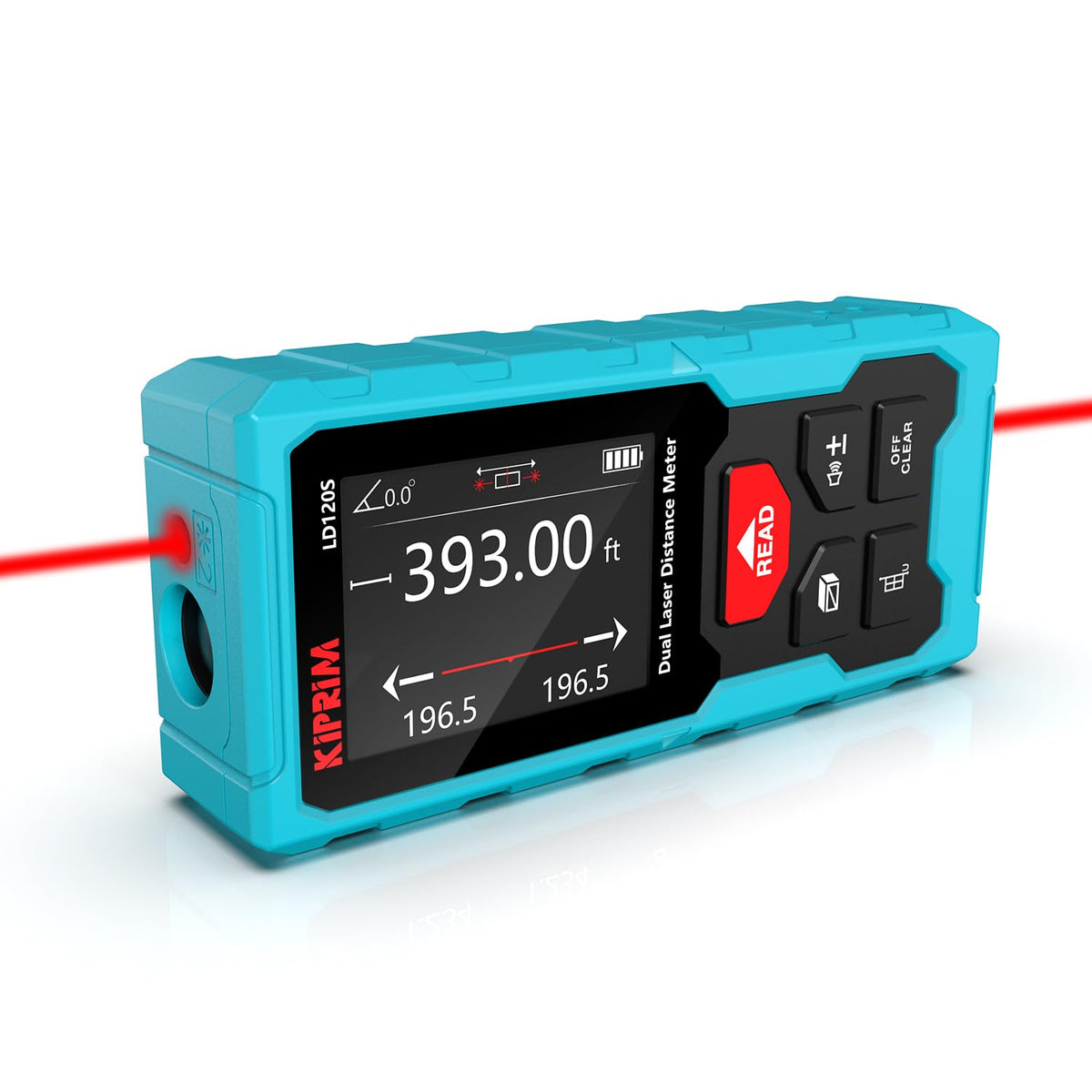 Kiprim LD120S Laserentfernungsmesser bilateral 120 m mit Wasserwaage, kompaktes Handgerät mit LCD-Display