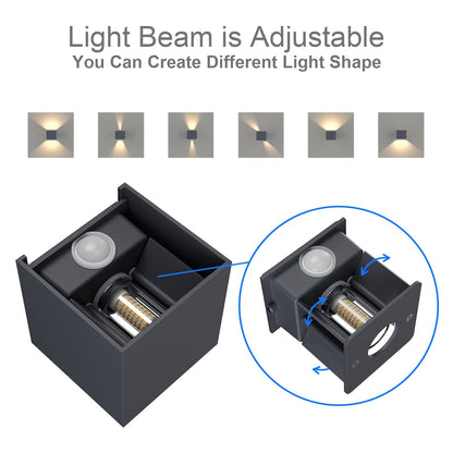 Klighten LED Wandleuchte Bewegungsmelder Innen Aussen Anthrazit 2er Set