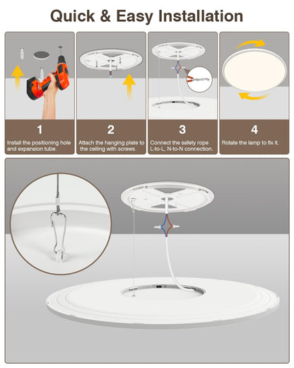 Bowfar LED Deckenleuchte flach, 56W, dimmbar, 3000-6500K, weiss, 59cm