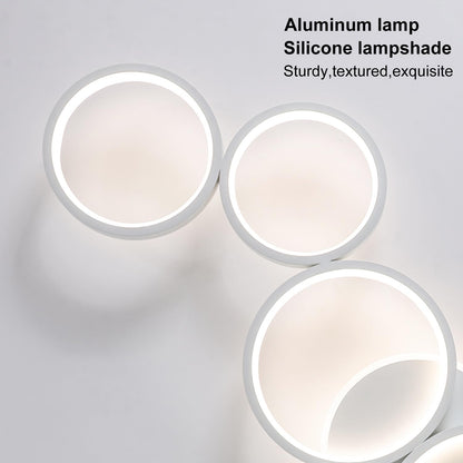 Liyabber LED Deckenleuchte dimmbar 6-Ring weiss mit Fernbedienung