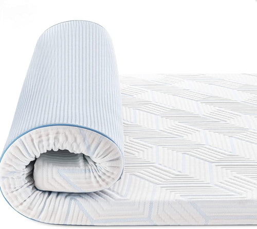 BedStory Matratzentopper – Gel Memory Foam 140x200cm H2/H3. Rechteckiger, weißer Topper für erhöhten Liegekomfort und Druckentlastung.