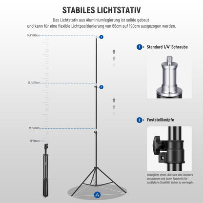 NEEWER 660 LED Bi-Farbe Videolicht Panel 2er-Set mit Stativen