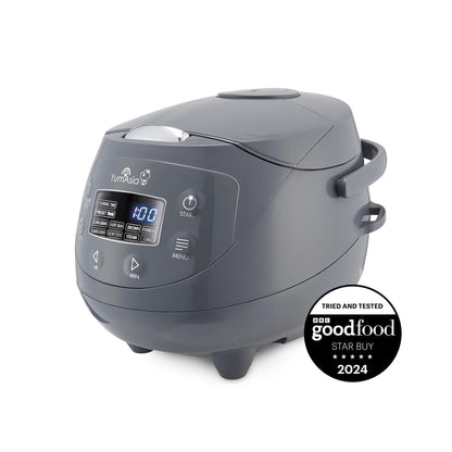 Yum Asia Panda Mini Reiskocher Fuzzy Logic 0.63L - Cobalt Grey. Bereitet mit Fuzzy Logic präzisen Reis für 1-3 Personen.