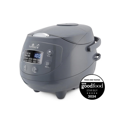 Yum Asia Panda Mini Reiskocher Fuzzy Logic 0.63L - Cobalt Grey. Bereitet mit Fuzzy Logic präzisen Reis für 1-3 Personen.