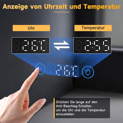 SONNI LED Lichtspiegel 100x60cm - 3 Lichtfarben, Uhr, Vergrösserung