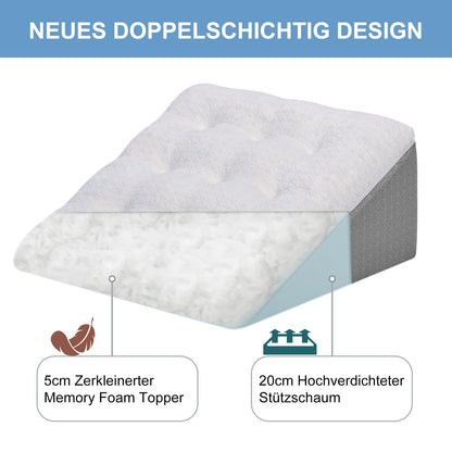 HAVARGO Keilkissen Memory Schaum Lesekissen 55x55x25 cm