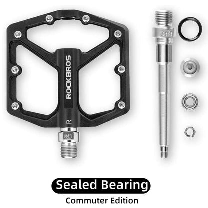 ROCKBROS Flachpedale Aluminium CNC 9/16 Zoll für MTB Rennrad Gravel