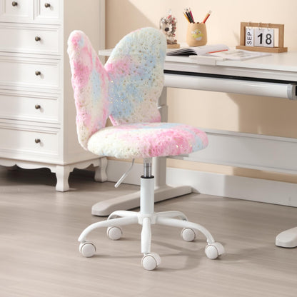chairus Kunstfell Kinder Drehstuhl ohne Armlehne - Rosa. Rosa, mit Kunstfell bezogen. Bietet ergonomischen Sitzplatz für Kinder am Schreibtisch.