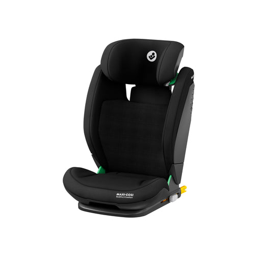 Maxi-Cosi RodiFix S Comfort i-Size Kindersitz - Authentic Black. Schwarzer Kindersitz mit hoher Lehne. Sichert Kinder im Auto nach i-Size.