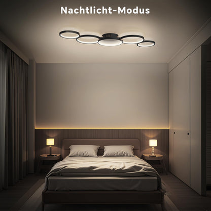 BAYHT Runde LED Deckenleuchte Dimmbar Schwarz 50W mit Fernbedienung