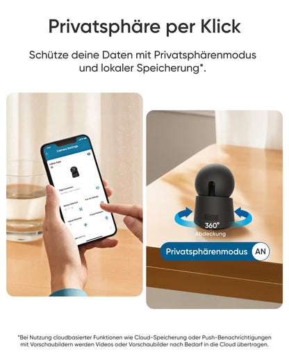eufy Innenkamera E30 4K UHD Sicherheitskamera mit 360° Abdeckung