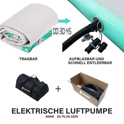 AKSPORT Air Track Tumblingmatte - Aufblasbar 4m x 10cm