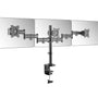 RICOO TS5911 Tisch Monitorhalterung - 3 Monitore 13-32 Zoll. Schwarze Tischhalterung mit drei Gelenkarmen zur ergonomischen Anordnung von Flachbildschirmen.
