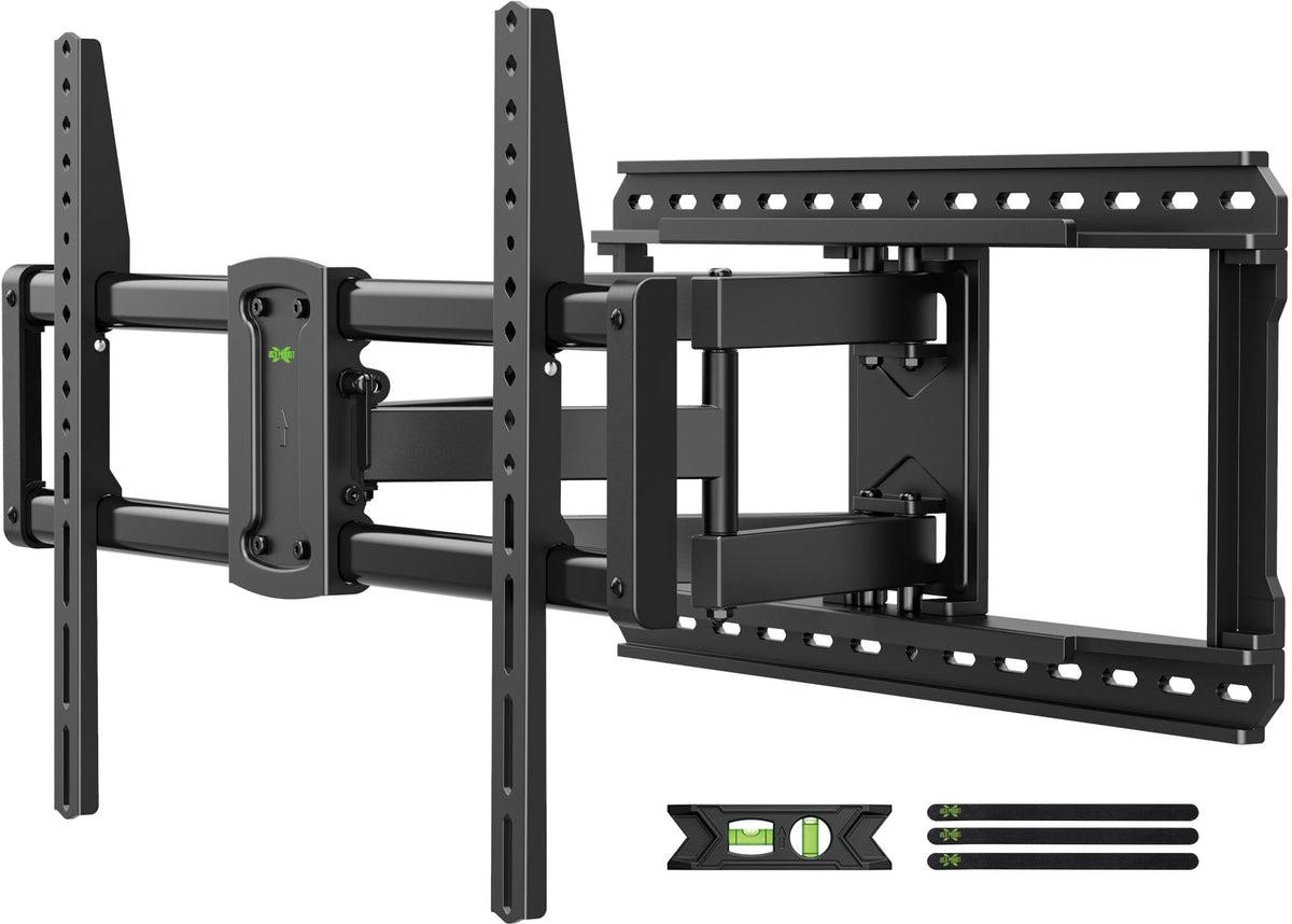 USX-MOUNT Schwerlast TV Gelenkhalterung - 37-90" VESA 600x400. Schwarze Gelenk-Wandhalterung. Hält große TVs schwenkbar & ausziehbar.
