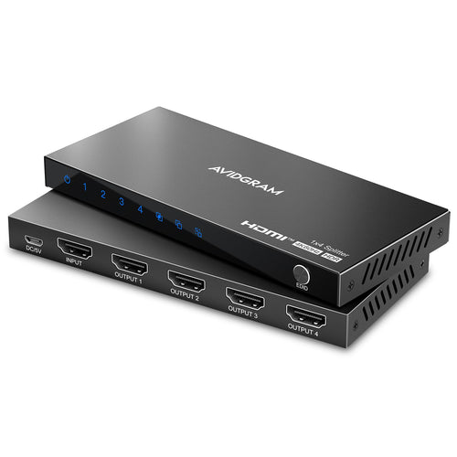 AVIDGRAM HDMI Splitter 1 in 4 Out 4K 60Hz HDMI 2.0 Verteiler mit vier HDMI-Ausgängen