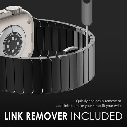 NewWays Edelstahl Gliederarmband für Apple Watch, Schwarz