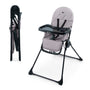 Kinderkraft BINCI Kinderhochstuhl, faltbar, mit Tablett, Grau – Babystuhl mit Fussstütze und 5-Punkt-Gurt