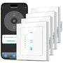 CURRYSMARTER Smart WLAN Rollladenschalter 6. Gen - 4er-Set. Rechteckiger, weißer Schalter mit Tasten zur WLAN-Rollladensteuerung via App.